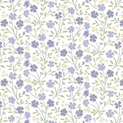 Lewis & Irene - Floral Song - Little Blossom, White