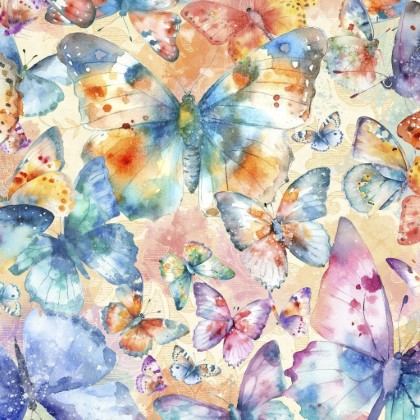 Lumin Fabrics - Flight of Fancy - Butterfly Wishes, Multi