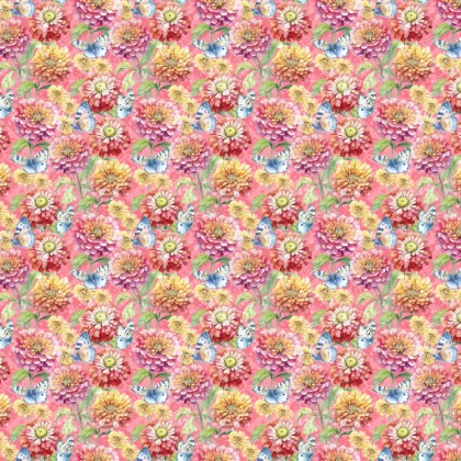 Lumin Fabrics - Flight of Fancy - Flowers & Butterflies, Pink