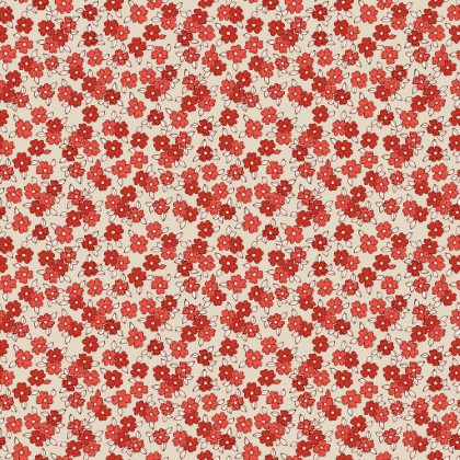 Lumin Fabrics - Stripes and Stars - Small Floral, Red