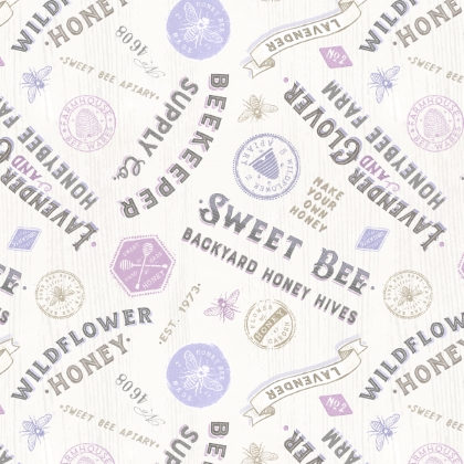 Lumin Fabrics - Sweet Honey Bee - Titles & Labels, Cream