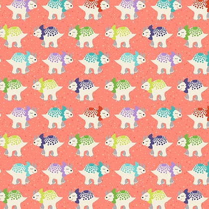 Makower - Dino Friends - Triceratop, Pink