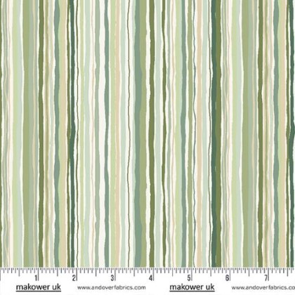 Makower - Foxwood - Ripple Stripe, Green