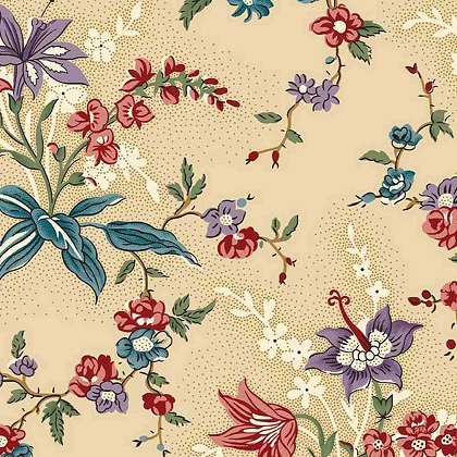 Marcus Fabrics - 108' Premium Quilt Back - Floral, Beige
