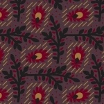 Marcus Fabrics - Antique Cotton Calicos - Flowers And Vines, Plum