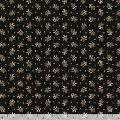 Marcus Fabrics - Black Sheep Cottons - Friendly Flower, Black