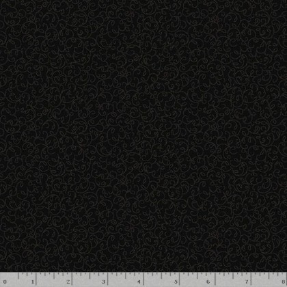 Marcus Fabrics - Black Sheep Cottons - Wispy Leaf, Black