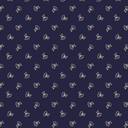 Marcus Fabrics - Blue Dahlia - Tossed Flowers, Navy