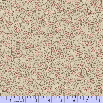 Marcus Fabrics - Brick - Sand, Red/Taupe