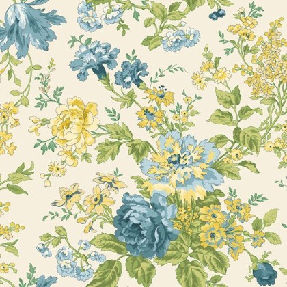 Marcus Fabrics - Buttercup & Blues - Large Floral, Multi