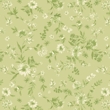 Marcus Fabrics - Buttercup & Blues - Viney Floral, Green