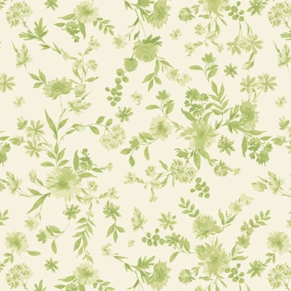 Marcus Fabrics - Buttercup & Blues - Viney Floral, Lime