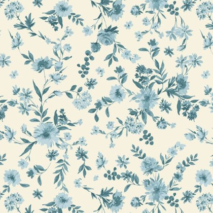 Marcus Fabrics - Buttercup & Blues - Viney Floral, Sky