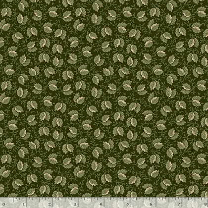 Marcus Fabrics - Canton Quilting Circle - Tossed Leaves, Green