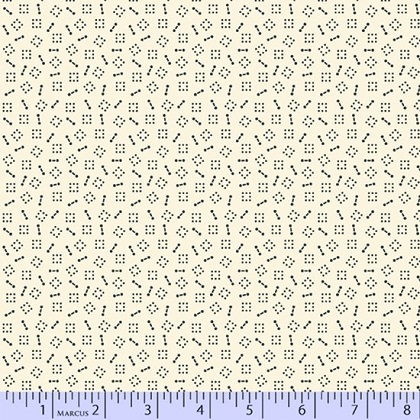 Marcus Fabrics - Delightful Dozen - Tiny Black Box, Cream