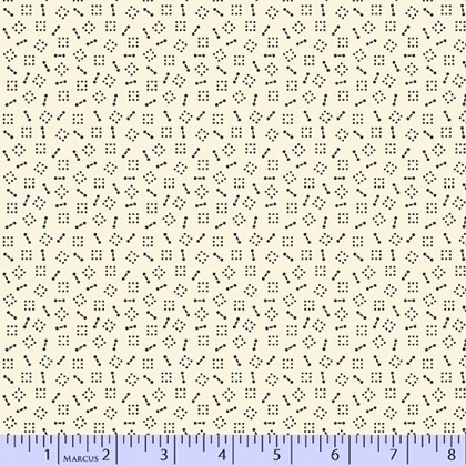 Marcus Fabrics - Delightful Dozen - Tiny Black Box, Cream