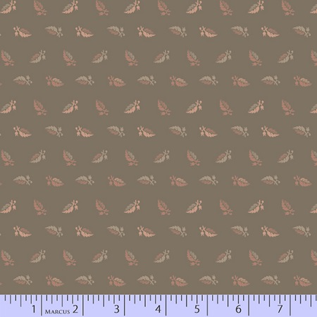 Marcus Fabrics - Drywall Prints - Small Coral Leaf, Dark Taupe