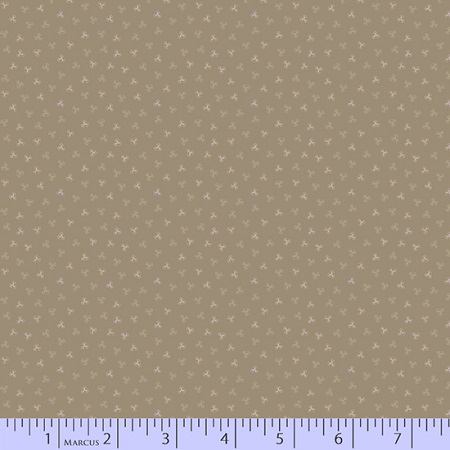 Marcus Fabrics - Drywall Prints - Tiny Lilac Bud, Taupe