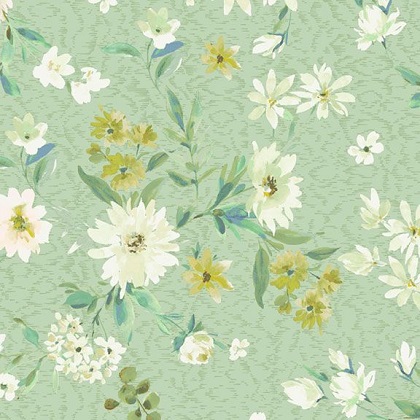 Marcus Fabrics - Fresh Cut - Blooms, Green