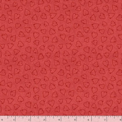 Marcus Fabrics - Friends & Flakes - Heart, Red