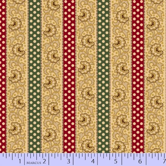 Marcus Fabrics - Georgetown - Lacey Stripe, Gold