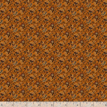 Marcus Fabrics - Midnight Cheddar - Fall Flowers, Cheddar