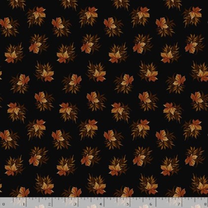 Marcus Fabrics - Midnight Cheddar - Leaf Peeping, Black