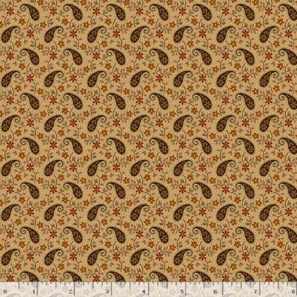 Marcus Fabrics - Midnight Cheddar - Paisley Parade, Beige
