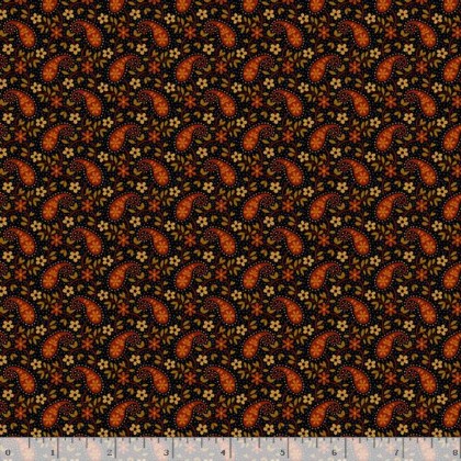 Marcus Fabrics - Midnight Cheddar - Paisley Parade, Black