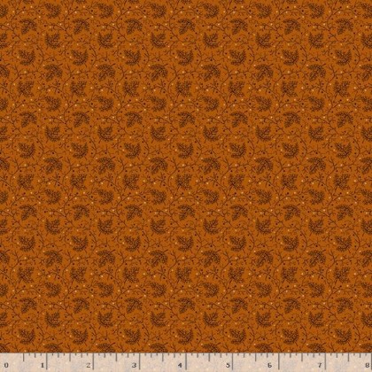 Marcus Fabrics - Midnight Cheddar - Transparent Leaves, Cheddar