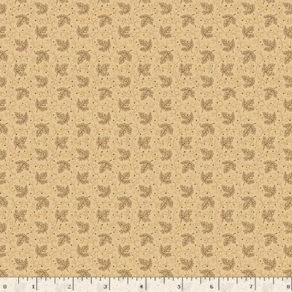 Marcus Fabrics - Midnight Cheddar - Transparent Leaves, Tan