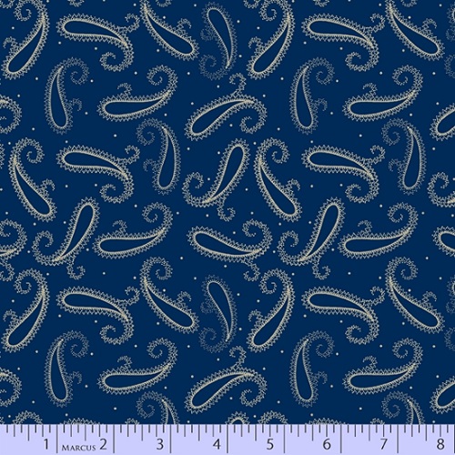 Marcus Fabrics - Mood In Blue - Paisley, Blue