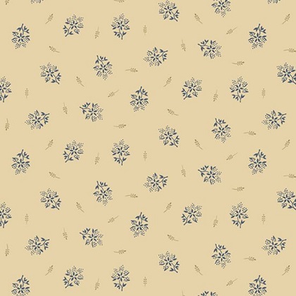 Marcus Fabrics - Old Blue Calicos - Obedience Bloom, Beige