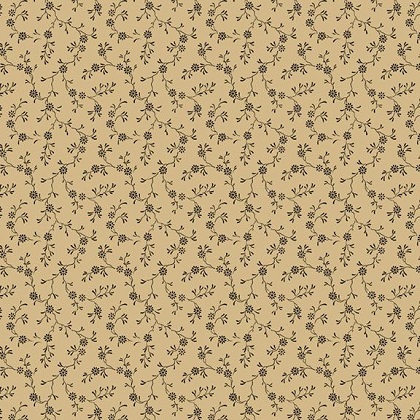 Marcus Fabrics - Paula's New Companions - Tossed Sprigs, Tan