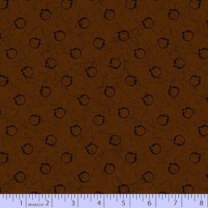 Marcus Fabrics - Primitive Traditions - Dashed Circles, Brown