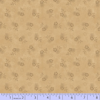 Marcus Fabrics - Primitive Traditions - Flowers, Cream