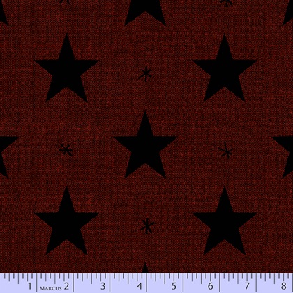 Marcus Fabrics - Primitive Traditions - Folk Art Stars, Red