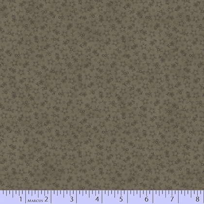 Marcus Fabrics - Primitive Traditions - Small Flowers, Gray