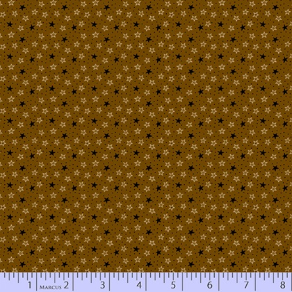 Marcus Fabrics - Primitive Traditions - Small Stars, Brown