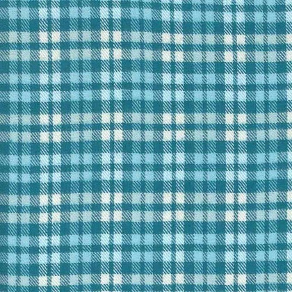 Marcus Fabrics - Primo Plaid Flannel - Medium Check, Blue Ice