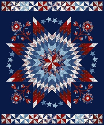 Marcus Fabrics - Star Struck - 36' Lone Star Panel, Navy