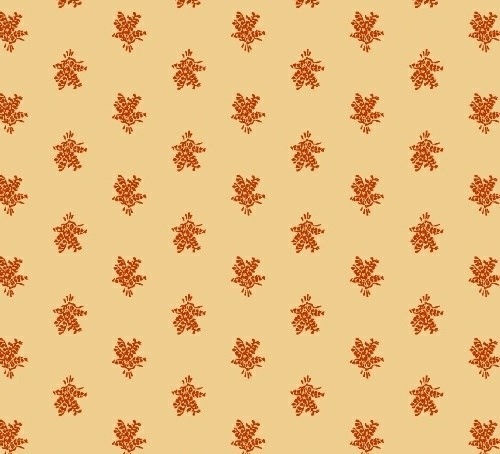 Marcus Fabrics - Style Series - Small Orange Floral, Cream
