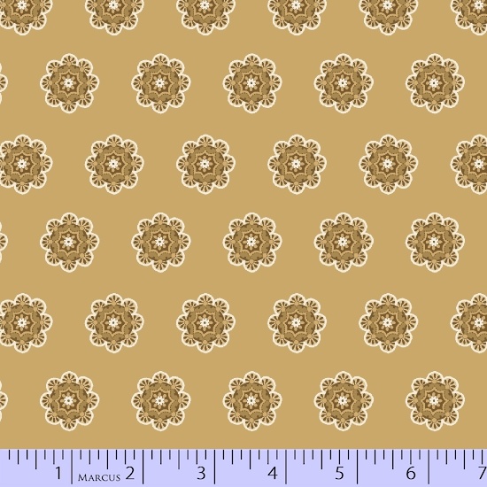 Marcus Fabrics - Uptown Duets - Spaced Flower, Gold
