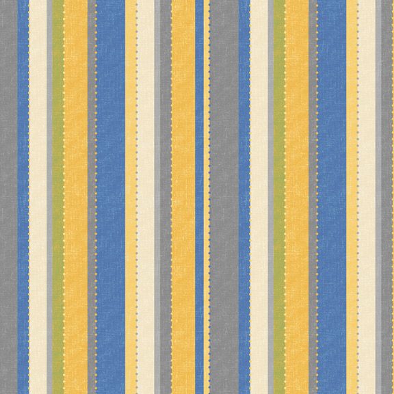 Marcus Fabrics - Yellow Sky - Dot Stripe, Blue/Yellow