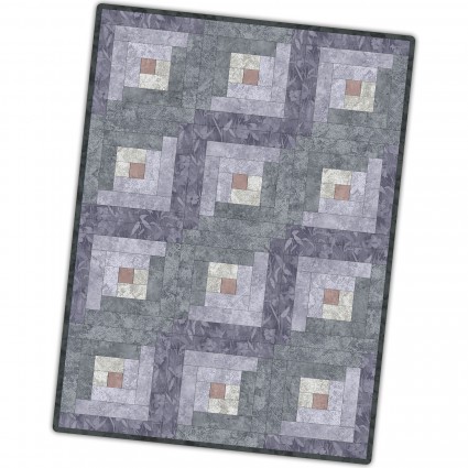 Maywood Studio - Pods - 12 Block Log Cabin Quilt - Aged To Perfection, 29' X 39'