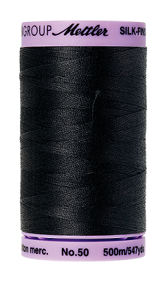 Mettler Thread - Silk-Finish 100% Cotton - 547 yds; 50 Wt. Black