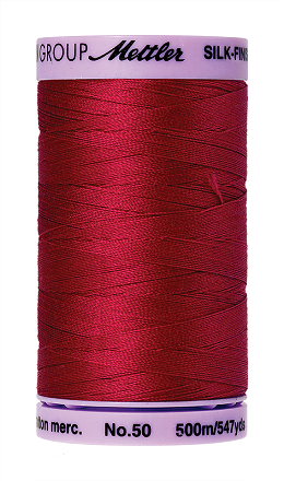 Mettler Thread - Silk-Finish 100% Cotton - 547 yds; 50 Wt. Country Red