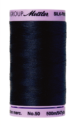 Mettler Thread - Silk-Finish 100% Cotton - 547 yds; 50 Wt. Dk Blue