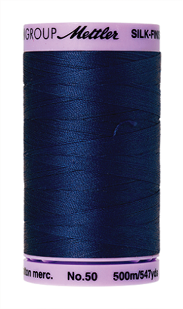 Mettler Thread - Silk-Finish 100% Cotton - 547 yds; 50 Wt. Imperial Blue