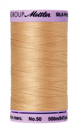 Mettler Thread - Silk-Finish 100% Cotton - 547 yds; 50 Wt. Oat Straw